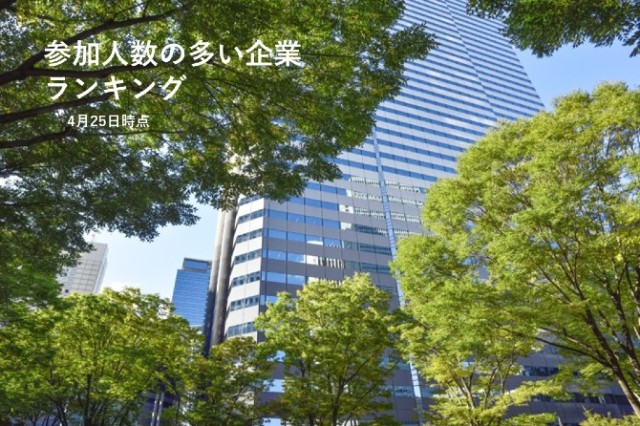 【発表】4月25日時点　参加人数の多い企業TOP５