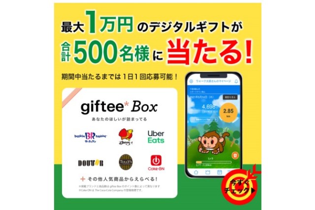 最大1万円分のデジタルギフトが合計500名様に当たる！