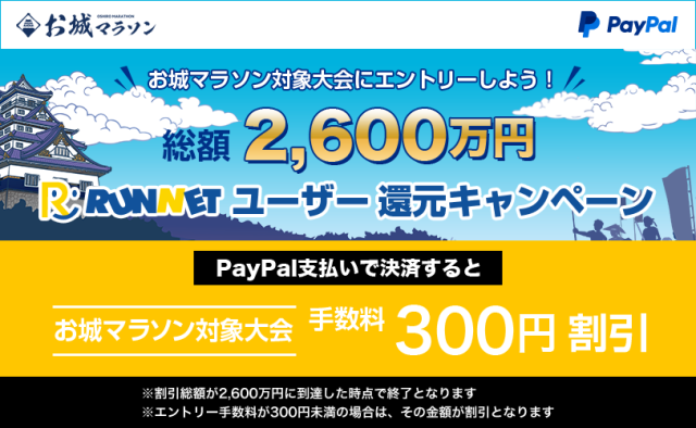 大会エントリー手数料「最大500円引き」キャンペーン実施中！